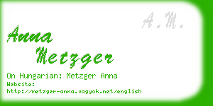 anna metzger business card